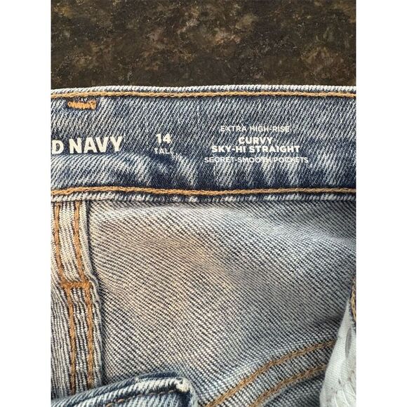Old Navy Women's Distressed Curvy Extra Hi-Rise Skinny Jeans 14 Tall NWT - Picture 10 of 11